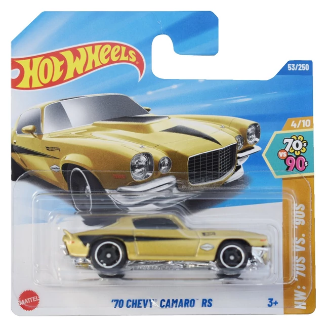 Hot Wheels: 1970 Chevy Camaro aranysárga kisautó 1/64 – Mattel