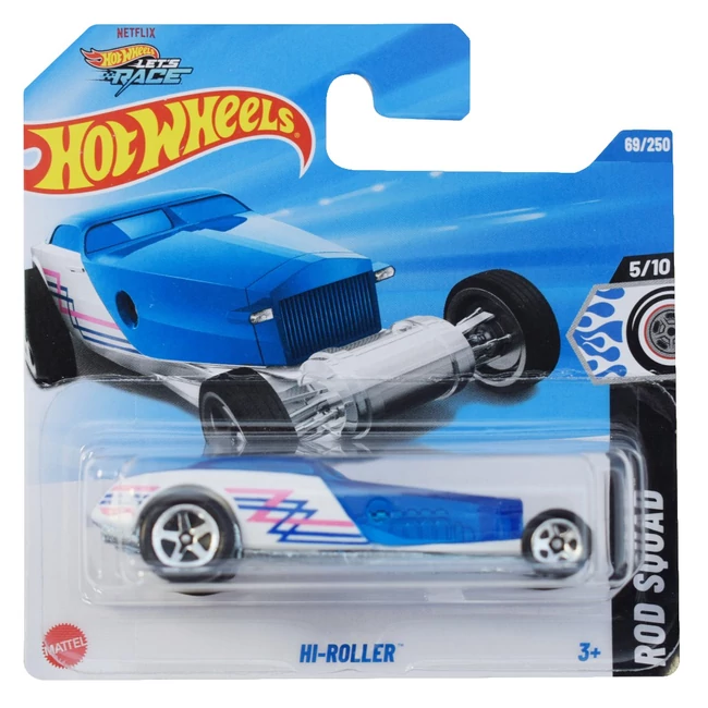 Hot Wheels: Hi-Roller kék-fehér kisautó 1/64 – Mattel
