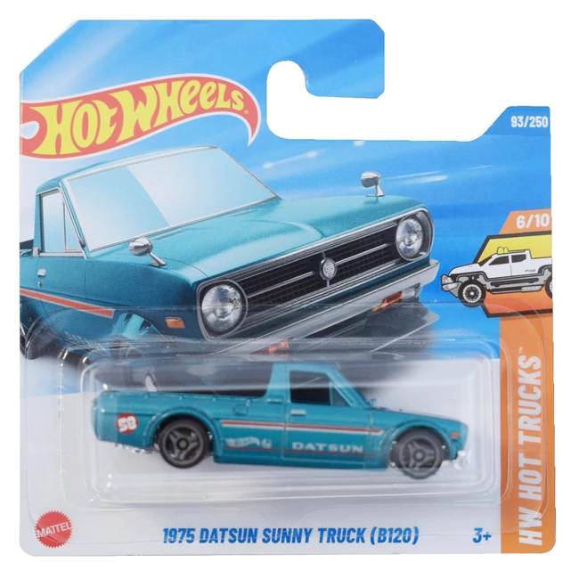 Hot Wheels: 1975 Datsun Sunny türkizkék kisautó 1/64 – Mattel