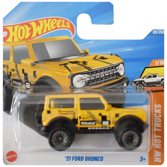 Hot Wheels: ’21 Ford Bronco sárga kisautó 1/64 – Mattel