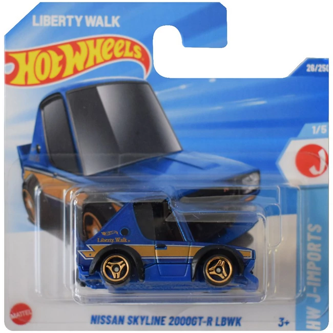 Hot Wheels: Nissan Skyline 2000GT-R LBWK kék kisautó 1/64 – Mattel