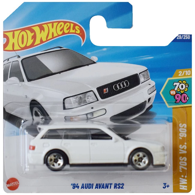 Hot Wheels: ’94 Audi Avant RS2 fehér kisautó 1/64 – Mattel