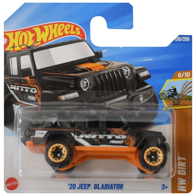 Hot Wheels: ’20 Jeep Gladiator fekete-narancssárga kisautó 1/64 – Mattel