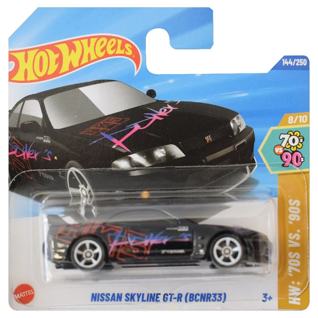 Hot Wheels: Nissan Skyline GT-R (BCNR33) feliratos kisautó 1/64 – Mattel