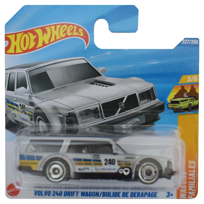 Hot Wheels: Volvo 240 Drift Wagon szürke kisautó 1/64 – Mattel