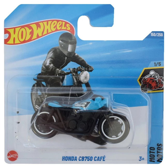 Hot Wheels: Honda CB750 Café kék kismotor 1/64 – Mattel