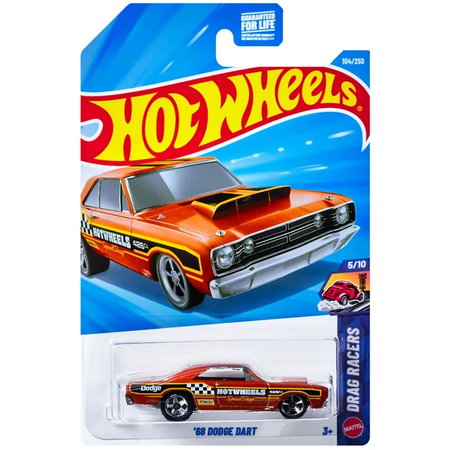 Hot Wheels: '68 Dodge Dart narancssárga színű kisautó 1/64 - Mattel
