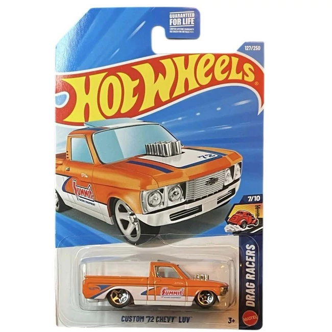 Hot Wheels: Custom ’72 Chevy Luv narancssárga-fehér kisautó 1/64 – Mattel