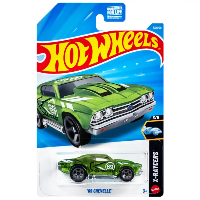 Hot Wheels: '69 Chevelle zöld kisautó 1/64 - Mattel