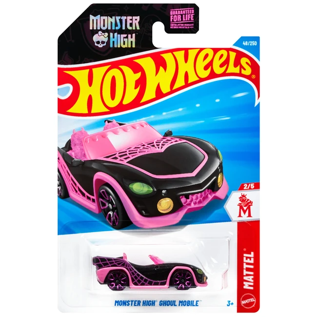 Hot Wheels: Monster High Ghoul Mobile fekete színű kisautó 1/64 - Mattel