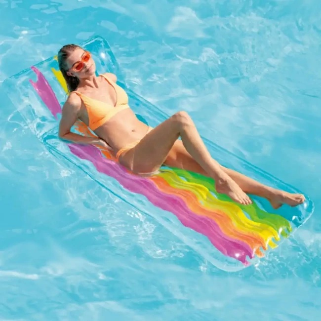 Intex: Szivárvány felfújható gumimatrac 211×99 cm