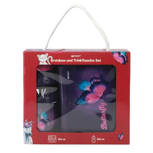 Spirit: Pillangós uzsonnás doboz és kulacs szett