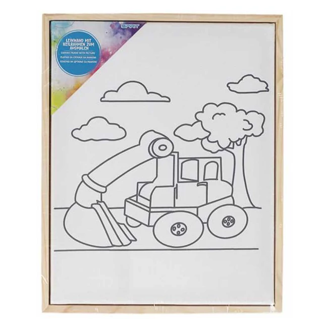 Spirit: Feszített kotrógép mintás festővászon 24×30 cm-es