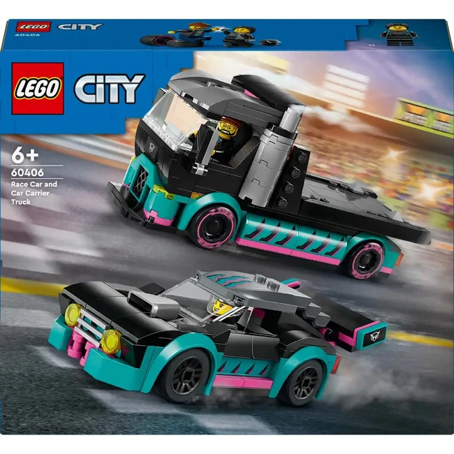 LEGO® City: Versenyautó és autószállító teherautó (60406)
