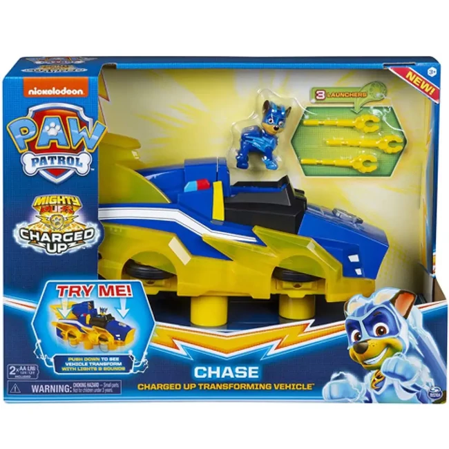 Mancs Őrjárat Mighty Pups: Chase Deluxe járgánya fénnyel és hanggal – Spin Master