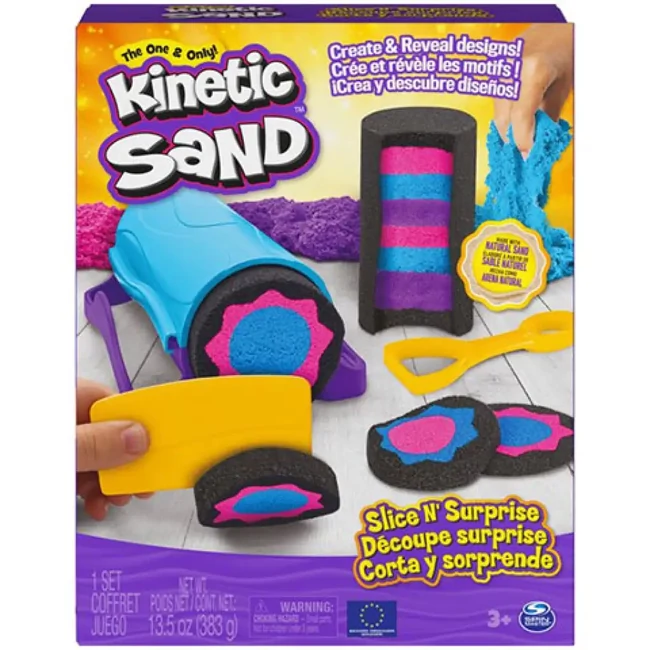 Kinetic Sand Slice n' Surprise homok színű homokgyurma 184g – Spin Master