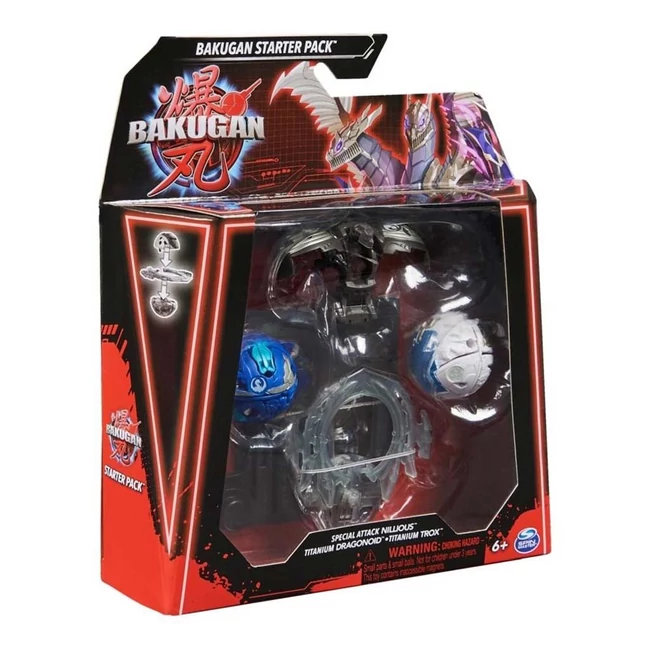 Bakugan Starter Pack: Special Attack Nillious-Titanium Dragonoid-Titanium Trox kezdő csomag – Spin Master