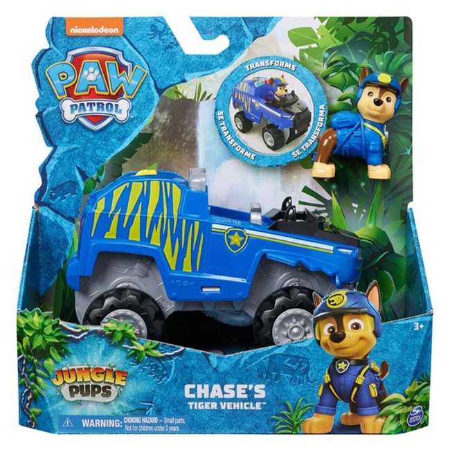 Mancs Őrjárat: Jungle Pups Chase minifigura tigrises járművel – Spin Master