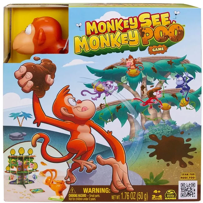 Monkey See, Monkey Poo: Majom kaki dobálós ügyességi társasjáték – Spin Master