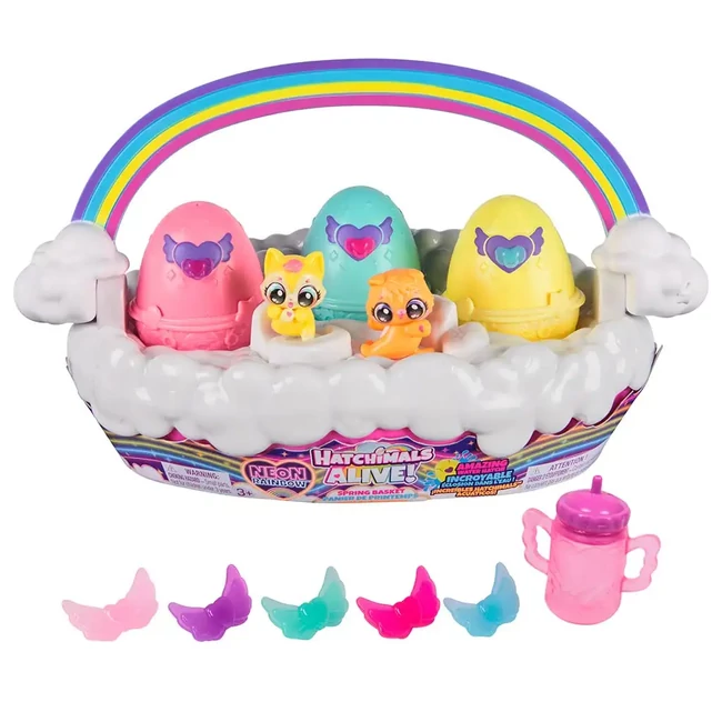 Hatchimals Alive!: Neon Rainbow Tavaszi kosár szett – Spin Master