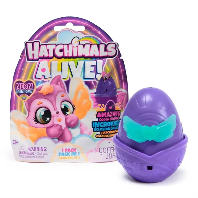Hatchimals Alive!: Neon Rainbow meglepetés figura – Spin Master