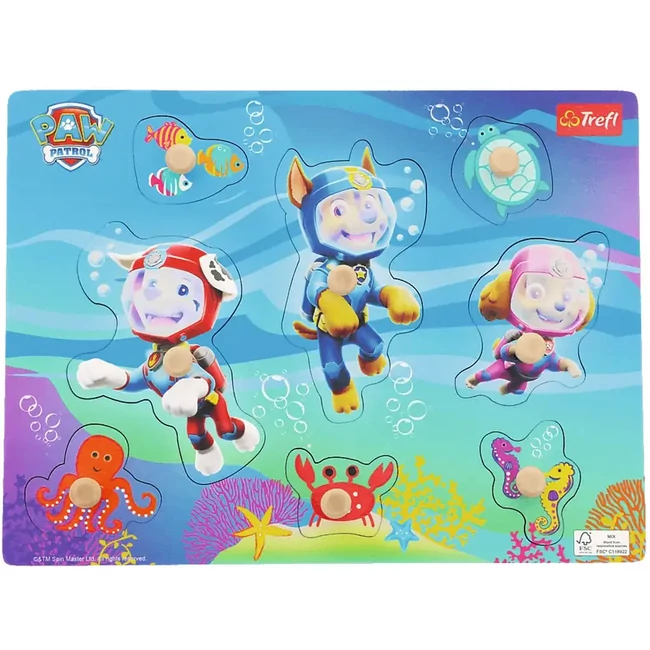 Mancs őrjárat búvárkutyusok bevetésen fa formaillesztő puzzle – Trefl
