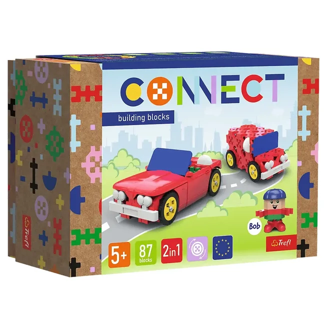 Connect: Kabrió és furgon 87 db-os építőjáték szett – Trefl