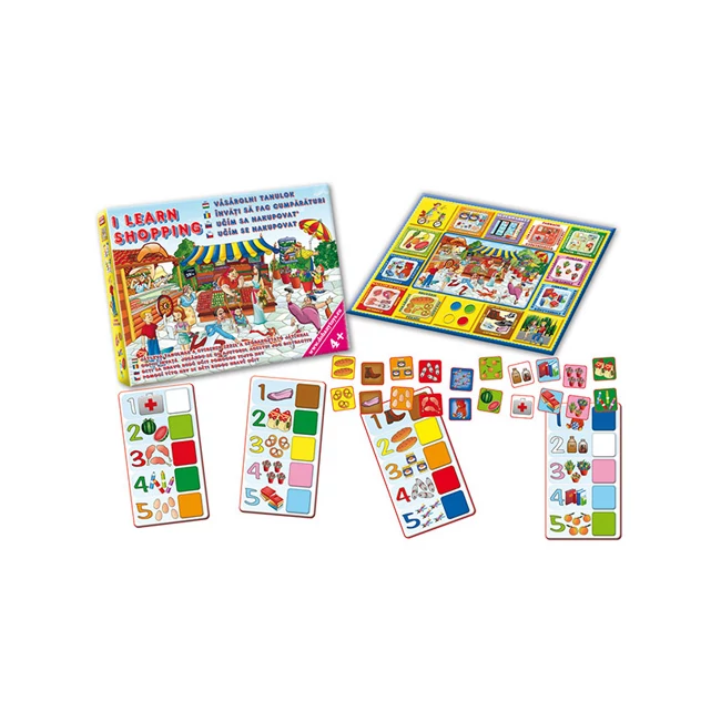Vásárolni tanulok 4 nyelvű készségfejlesztő társasjáték – D-Toys