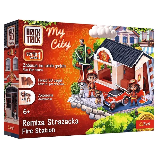 Brick Trick téglából építünk: My City Tűzoltóság 50 darabos építőjáték - Trefl