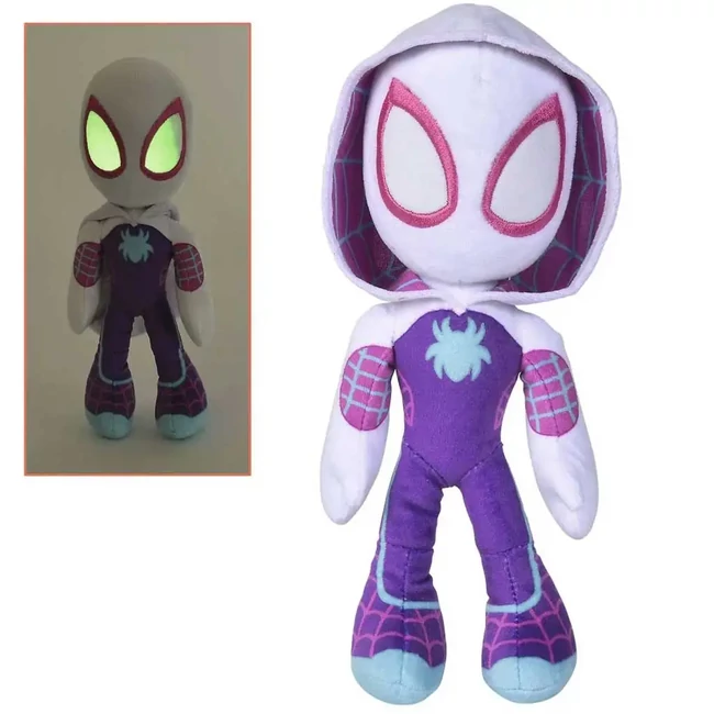 Marvel: Amazing Friends – Pókember Ghost Spider plüssgura sötétben világító szemekkel 25 cm