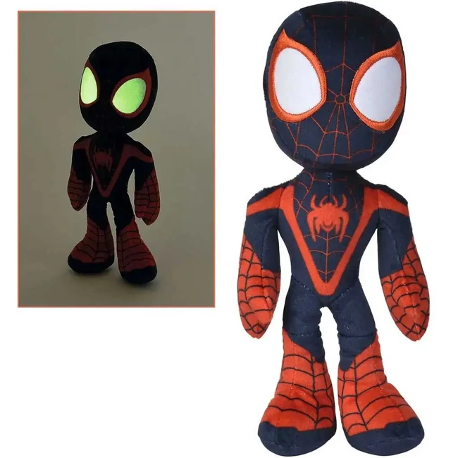 Marvel: Amazing Friends – Pókember Miles Morales plüssgura sötétben világító szemekkel 25 cm