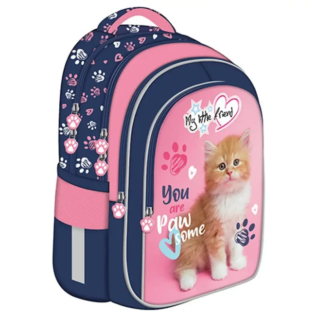 My Little Friend Ginger Kitty cicás lekerekített iskolatáska, hátizsák 40×28×18 cm