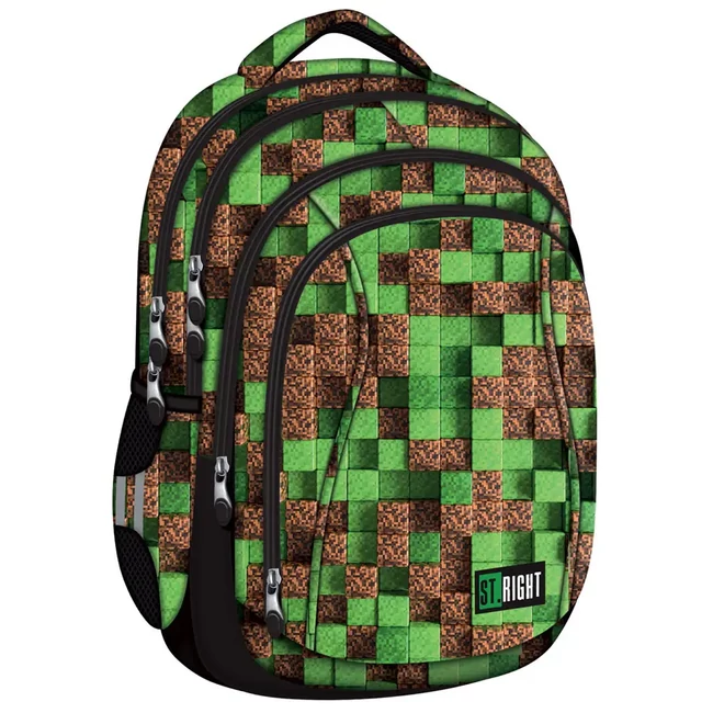 St.Right Pixel Cubes ergonomikus négyrekeszes iskolatáska, hátizsák BP04 43×32×20 cm