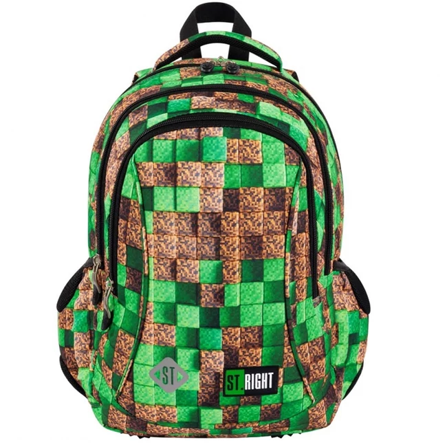 St.Right Pixel Cubes háromrekeszes ergonomikus iskolatáska, hátizsák BP26 39×27×17 cm