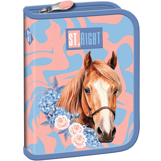 St.Right Romantic Horse lovas kihajtható tolltartó PC03 20,5×14×3,5 cm