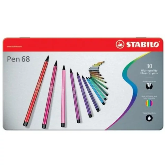 Stabilo: Pen 68 színes rostirón 30 db-os szett
