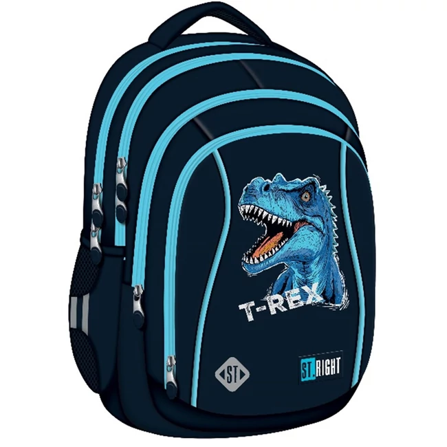 St.Right Kék T-Rex ergonomikus iskolatáska, hátizsák BP04 43×32×20 cm