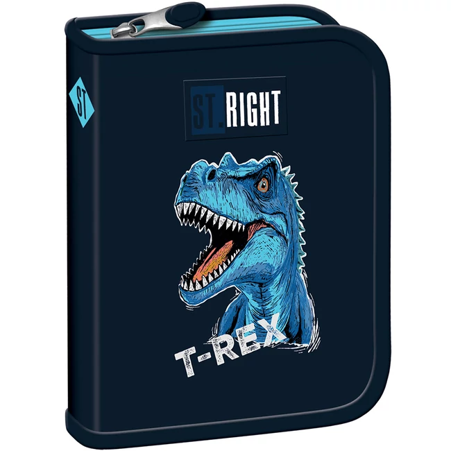 St.Right Kék T-Rex mintás kihajtható tolltartó PC03 20,5×14×3,5 cm