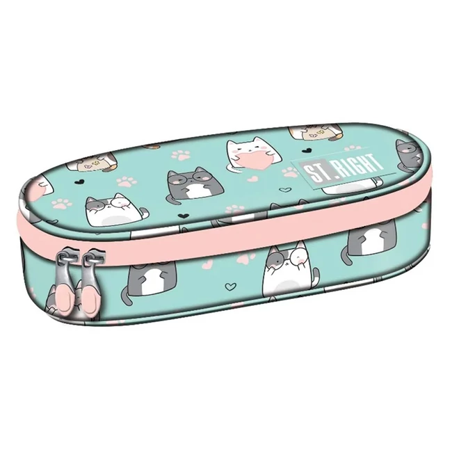 St.Right Charming Cats ovális tolltartó PC01 23×9,5×6 cm