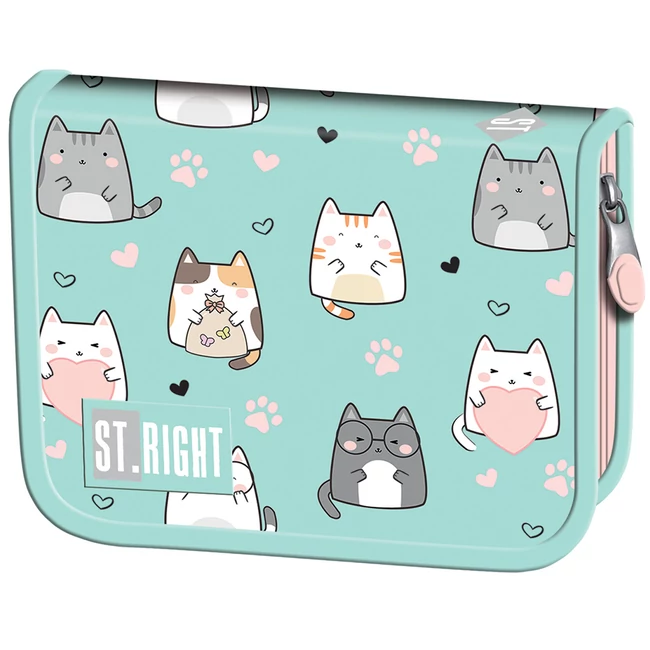 St.Right Charming Cats cicás kihajtható tolltartó PC03 20,5×14×3,5 cm