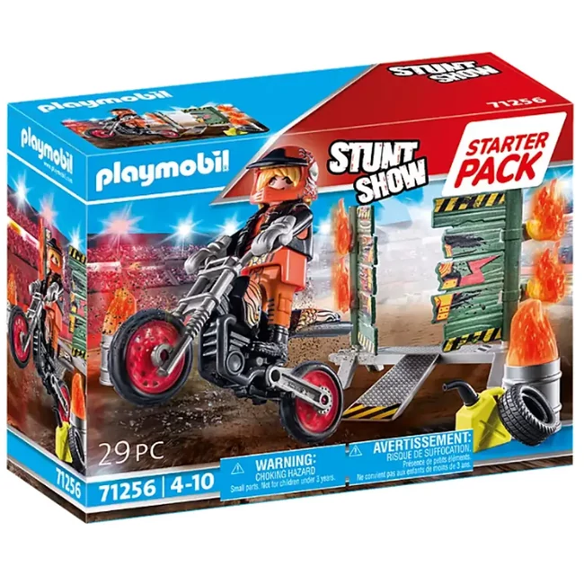 Playmobil: Starter Pack – Kaszkadőr motorral és tüzeskarikával (71256)