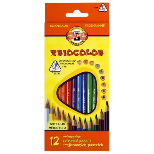 ICO: Koh-I-Noor Tricolor háromszögletű színes ceruza szett 12 db-os