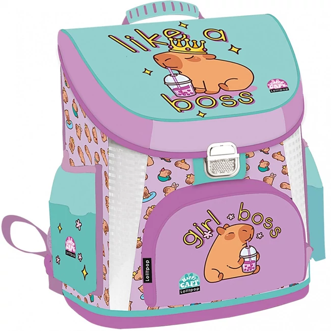 ICO: Lizzysuli prémium Lollipop Capybara mintás ergonomikus iskolatáska, hátizsák 40×33×26 cm