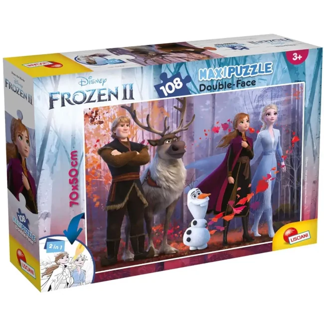 Jégvarázs 2 2 az 1-ben 108 db-os puzzle és színező 70×50 cm – Lisciani