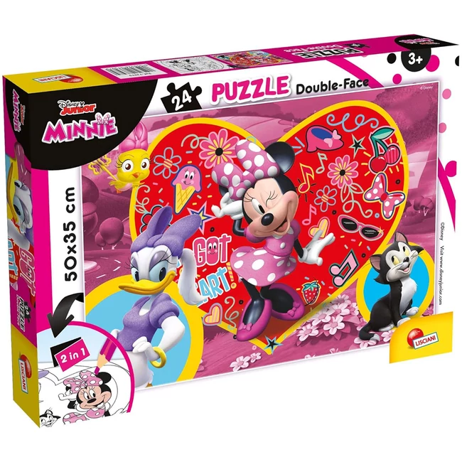 Minnie egér 2 az 1-ben 24 db-os puzzle és színező 50×35 cm – Lisciani