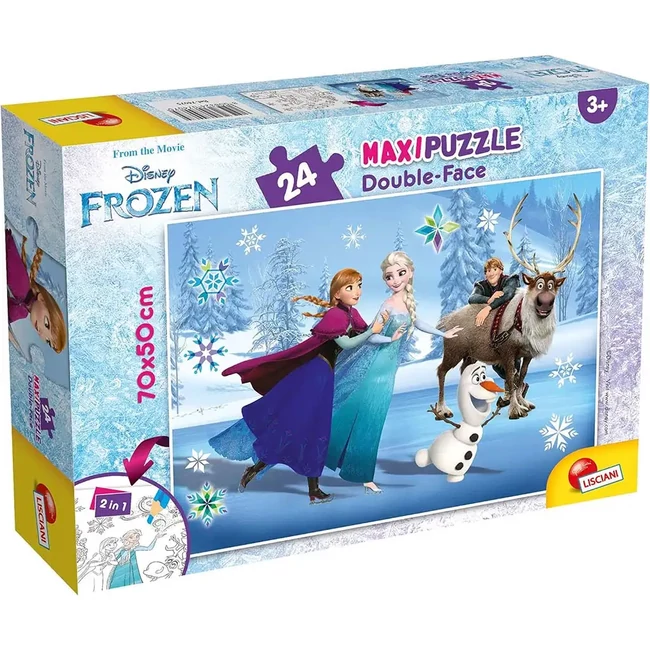 Jégvarázs 2 az 1-ben maxi 24 db-os puzzle és színező 70×50 cm – Lisciani