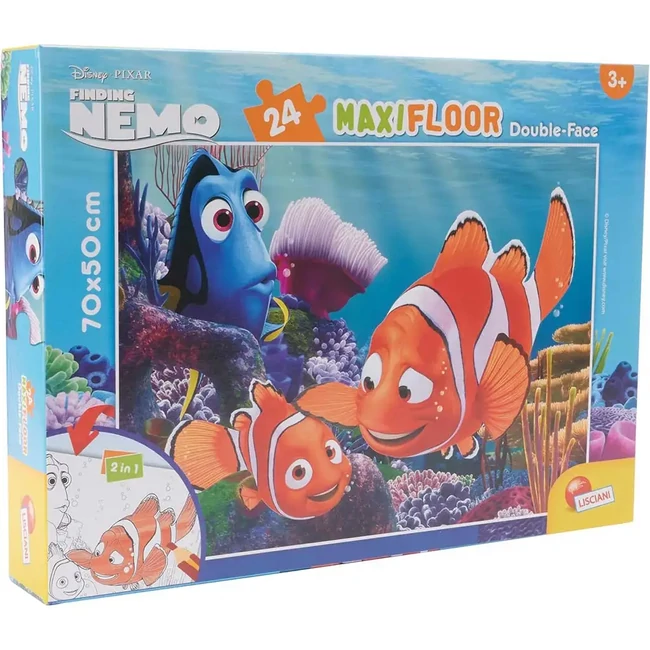 Némó nyomában 2 az 1-ben maxi 24 db-os puzzle és színező 70×50 cm – Lisciani