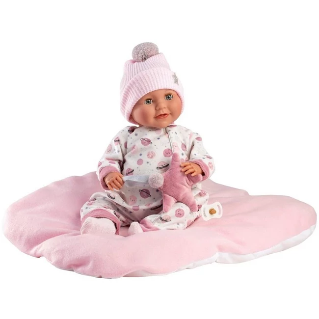 Llorens: Heidi 42 cm-es síró baba cumival és puha párnával