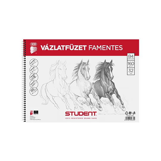 Student Spirál famentes vázlatfüzet B/4
