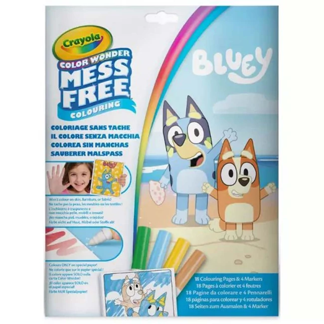 Crayola: Color Wonder – Bluey maszatmentes kifestő készlet mappában